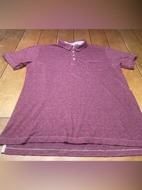 Billy Reid Heathered Maroon Polo with Chest Pocket Size XXL